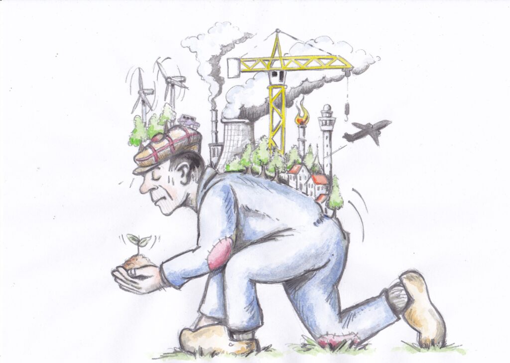 tekening over de rug